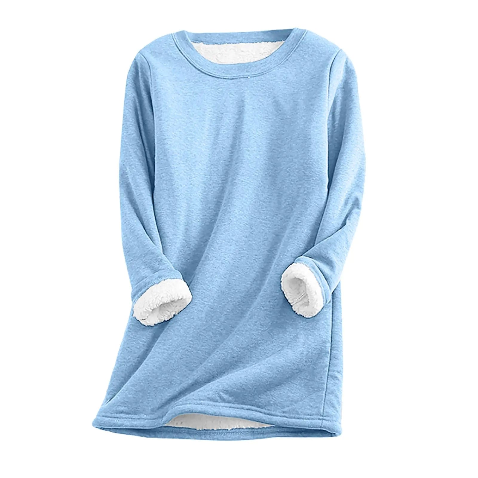 YRAETENM Sales Today Clearance Fleece Sweatshirts for Women Winter Warm Sherpa Lined Crewneck Pullover Loungewear Soft Comfy Long Sleeve Tunic Tops Fleece Lined Sweatshirt Women