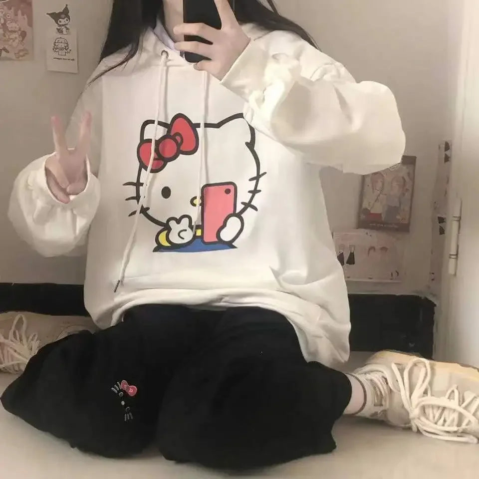 Hello Kitty Long-Sleeved Hooded Sweater Jacket