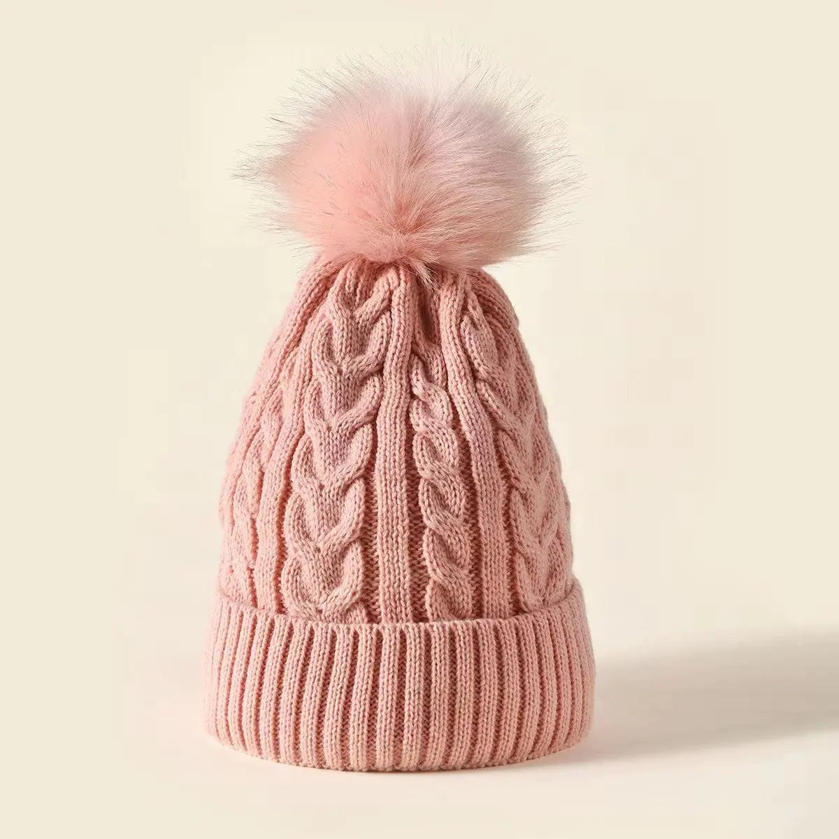 Cashmere Double-Layer Wool Outdoor Warm Knitted Hat