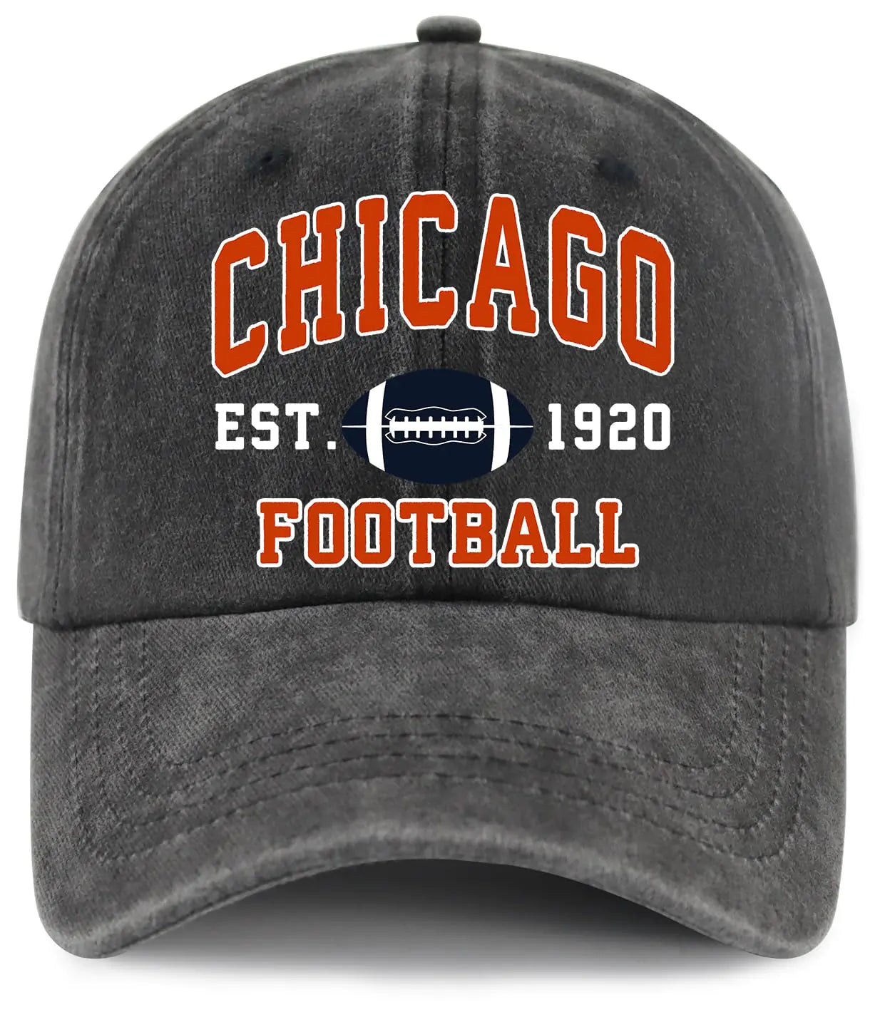 Pnrzmktay Football Hat Chicago Est 1920 Hats for Men Women Adjustable Printed Cotton Vintage US Chicago City Baseball Cap Birthday Gifts for Football Fans