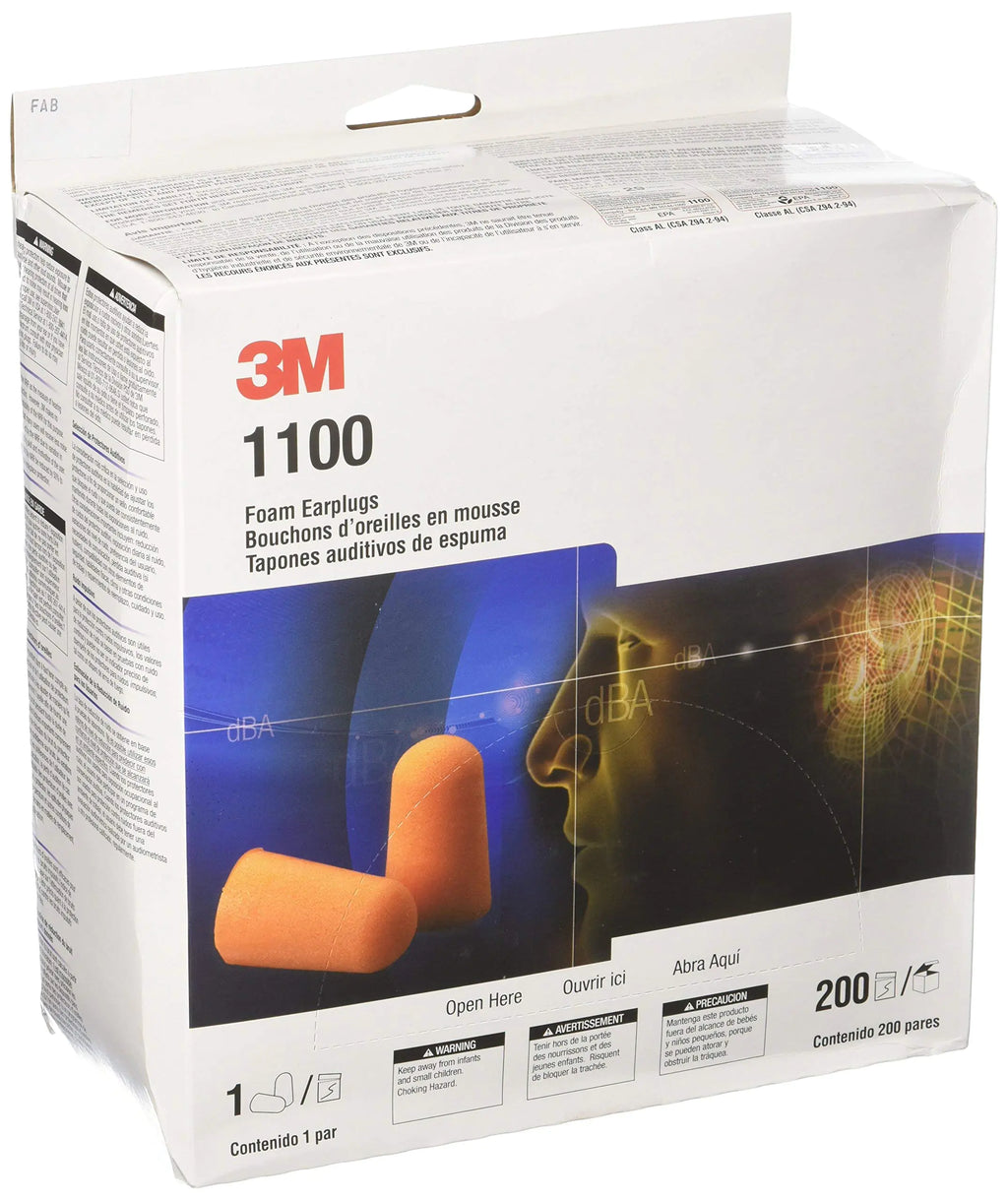 3M 1100 Foam Ear Plugs 200-Pair