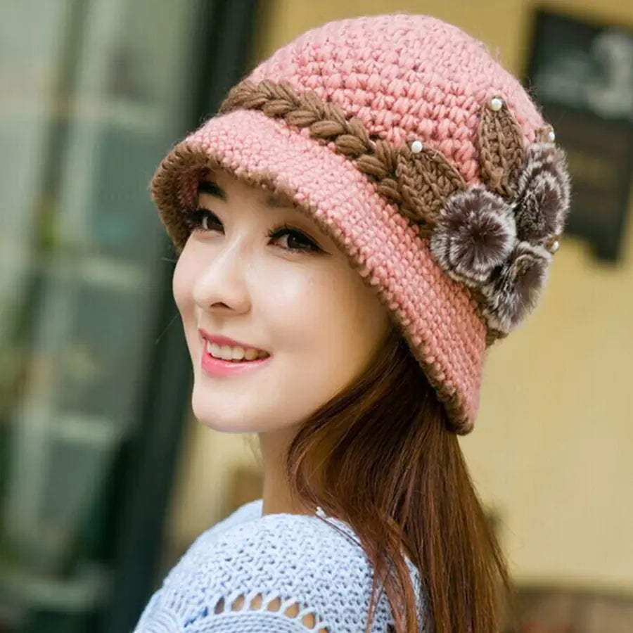 Warm Wool Knitted Earmuff Cap for Women (Fashionable)