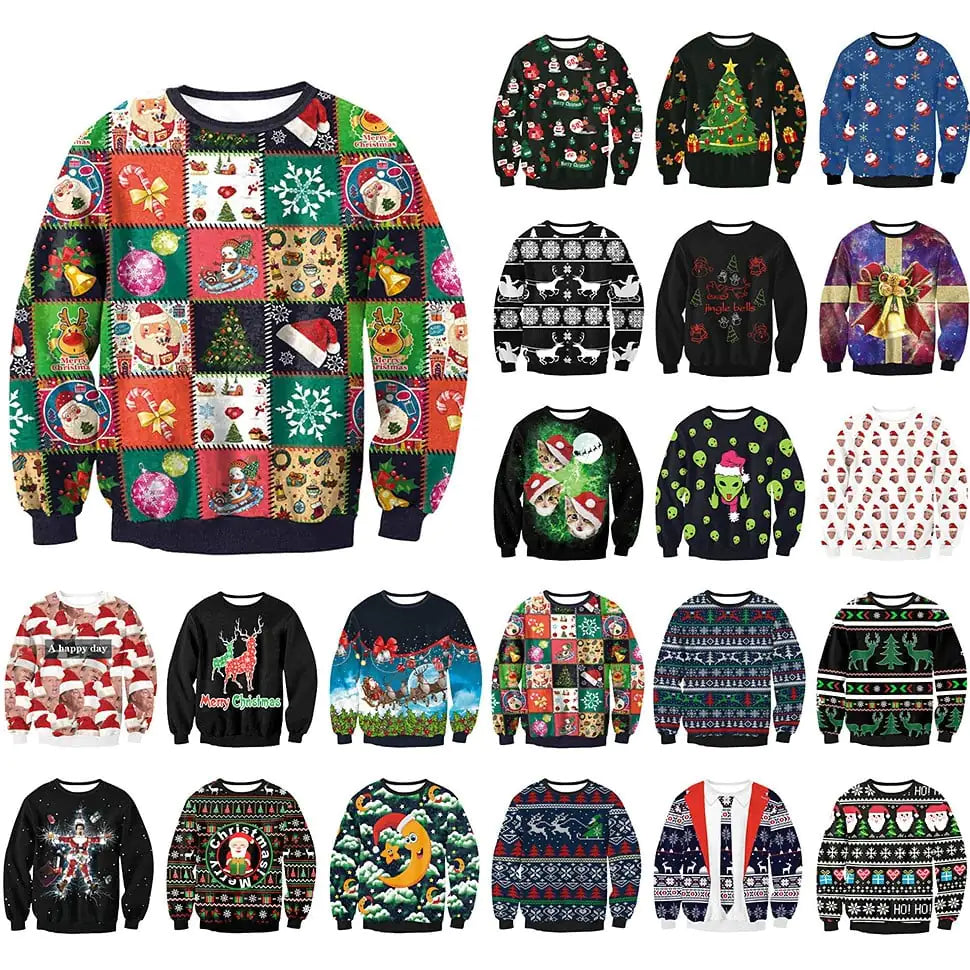 Women's Santa Elk Long Sleeve Loose Sweatshirt