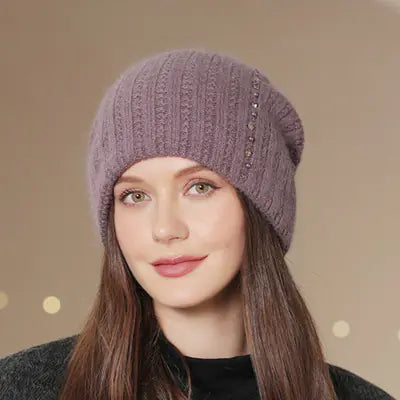 Fashionable Double-Layer Knitted Wool Warm Hat