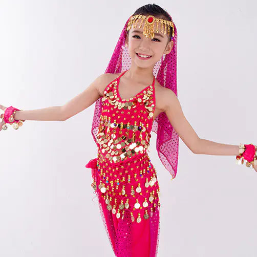 Children's Indian Dance Costume for Performance Wear