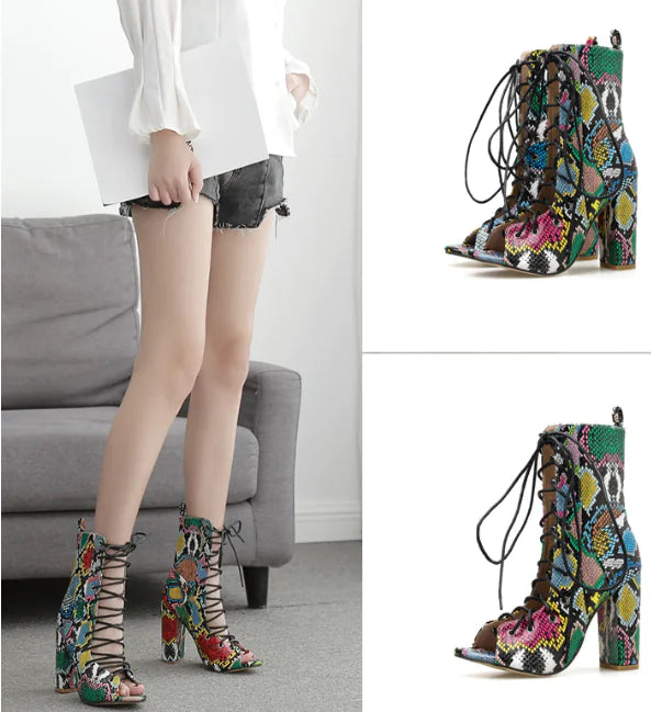 Cross-Strap Hollow High Heel Sandals