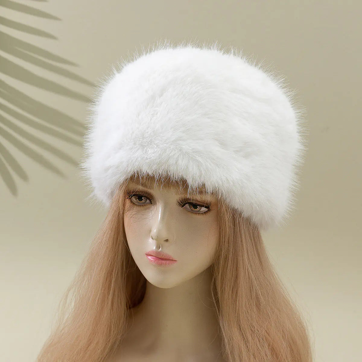 Women's Fox Fur Bucket Hat for Warm Ear Protection