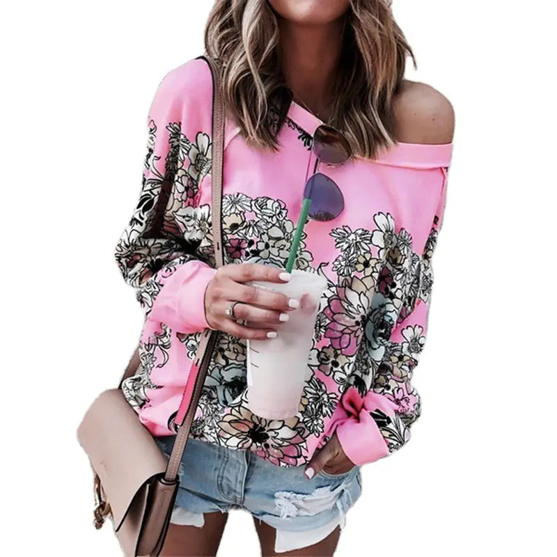 Women's Printed Long Sleeve Sweatshirt Jacket