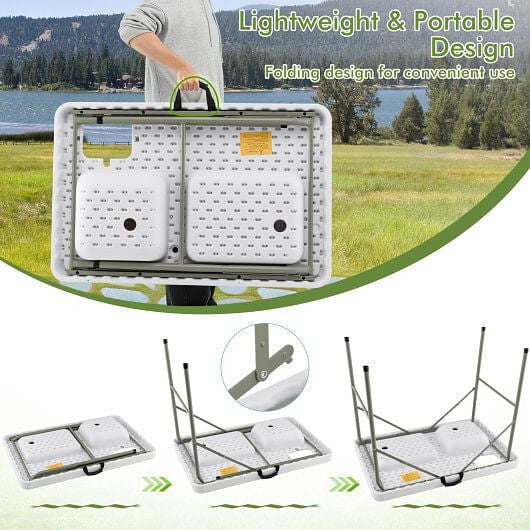 Fish Cleaning Table with 2 Sinks and 360?° Rotatable Fauce-White