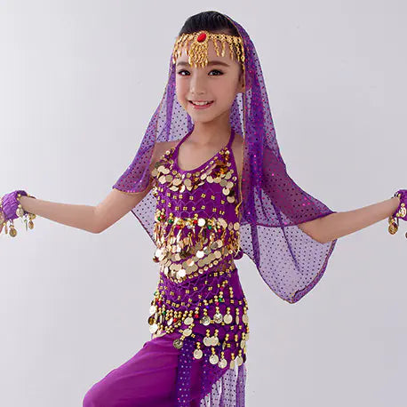 Children's Indian Dance Costume for Performance Wear