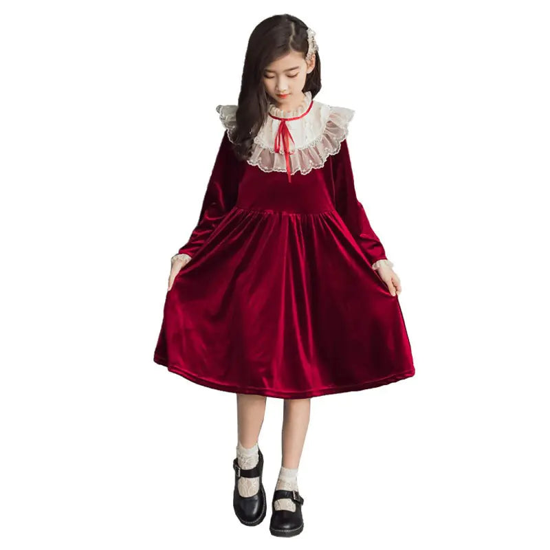 Girls Velvet Princess Dress