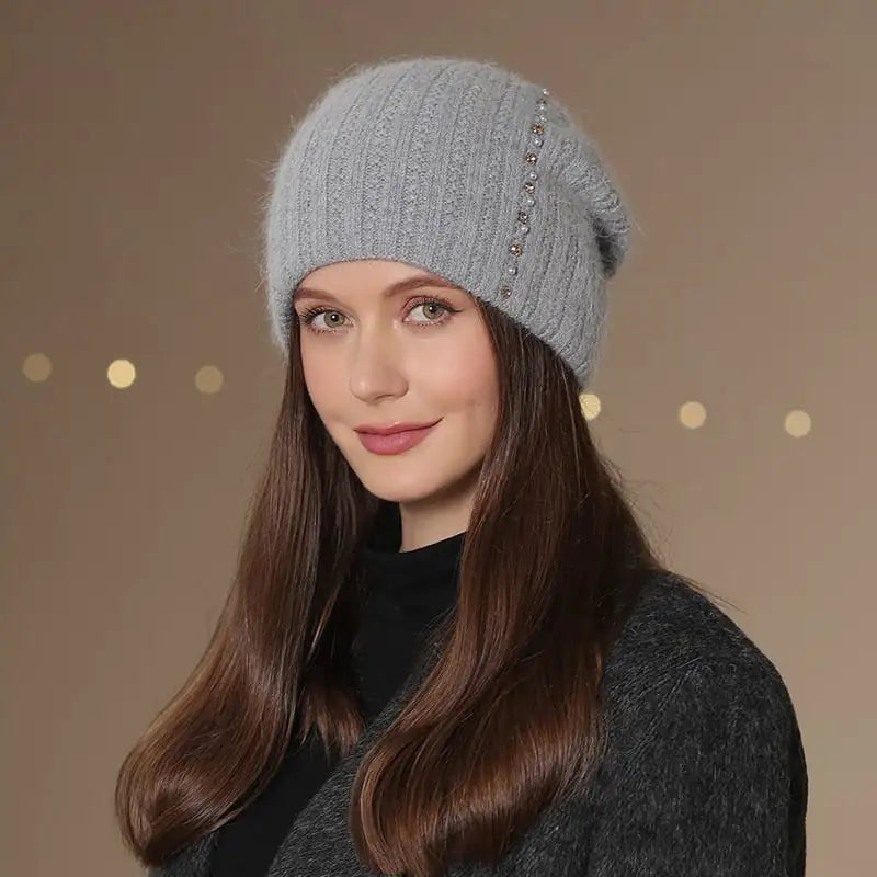 Fashionable Double-Layer Knitted Wool Warm Hat