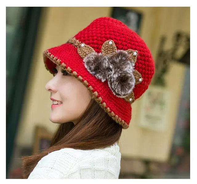 Warm Wool Knitted Earmuff Cap for Women (Fashionable)