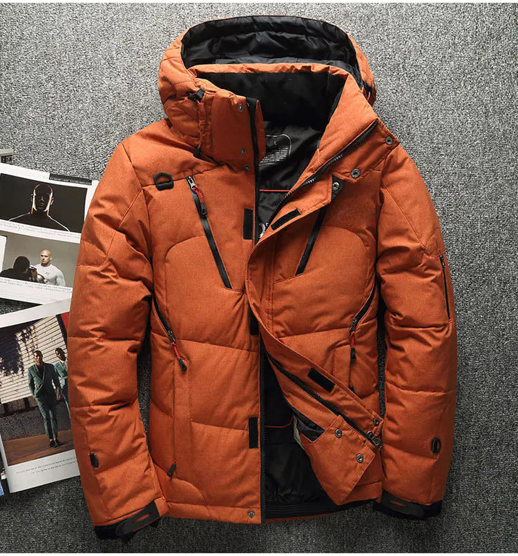 Men's Winter Slim Fit Down Jacket with Hood