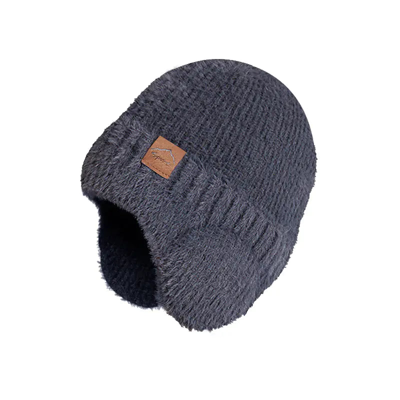 Warm Plush Knitted Cold-proof Earflaps Slipover Hat