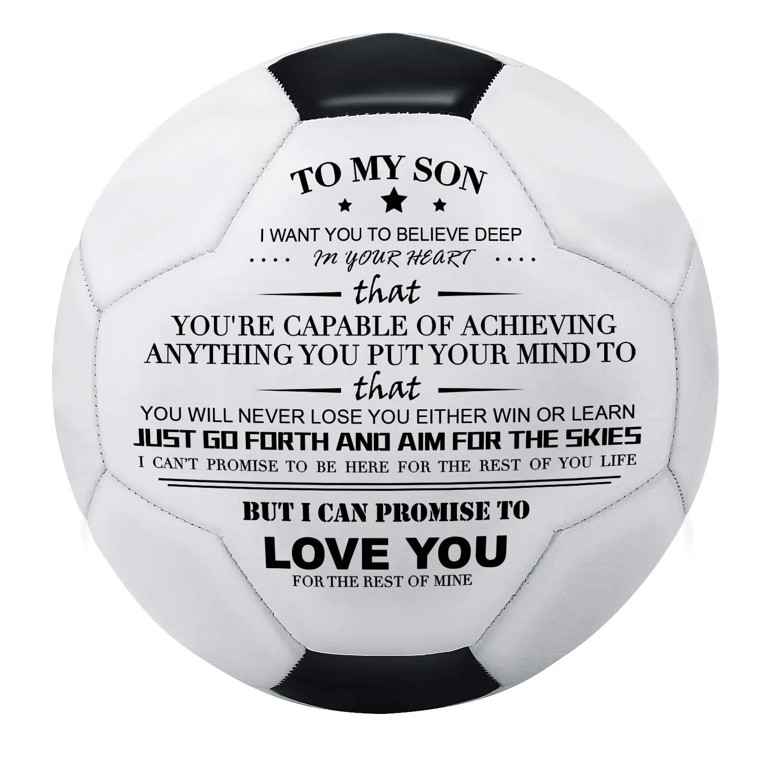 Kenon Engraved Soccer Ball/Football Toy to My Son - Youth and Adult Soccer Balls with Pump- Perfect for Son Birthday Graduation