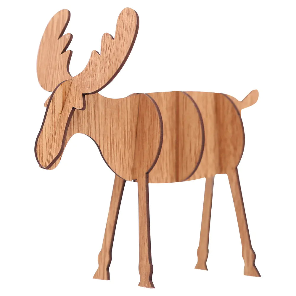 Wooden Christmas Reindeer Decor and Tree Ornament