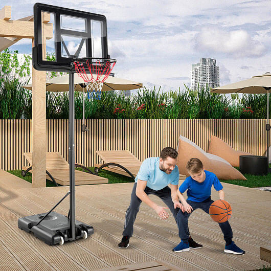 4.25-10 Feet Adjustable Basketball Hoop System w/ 44 Inch Backboard