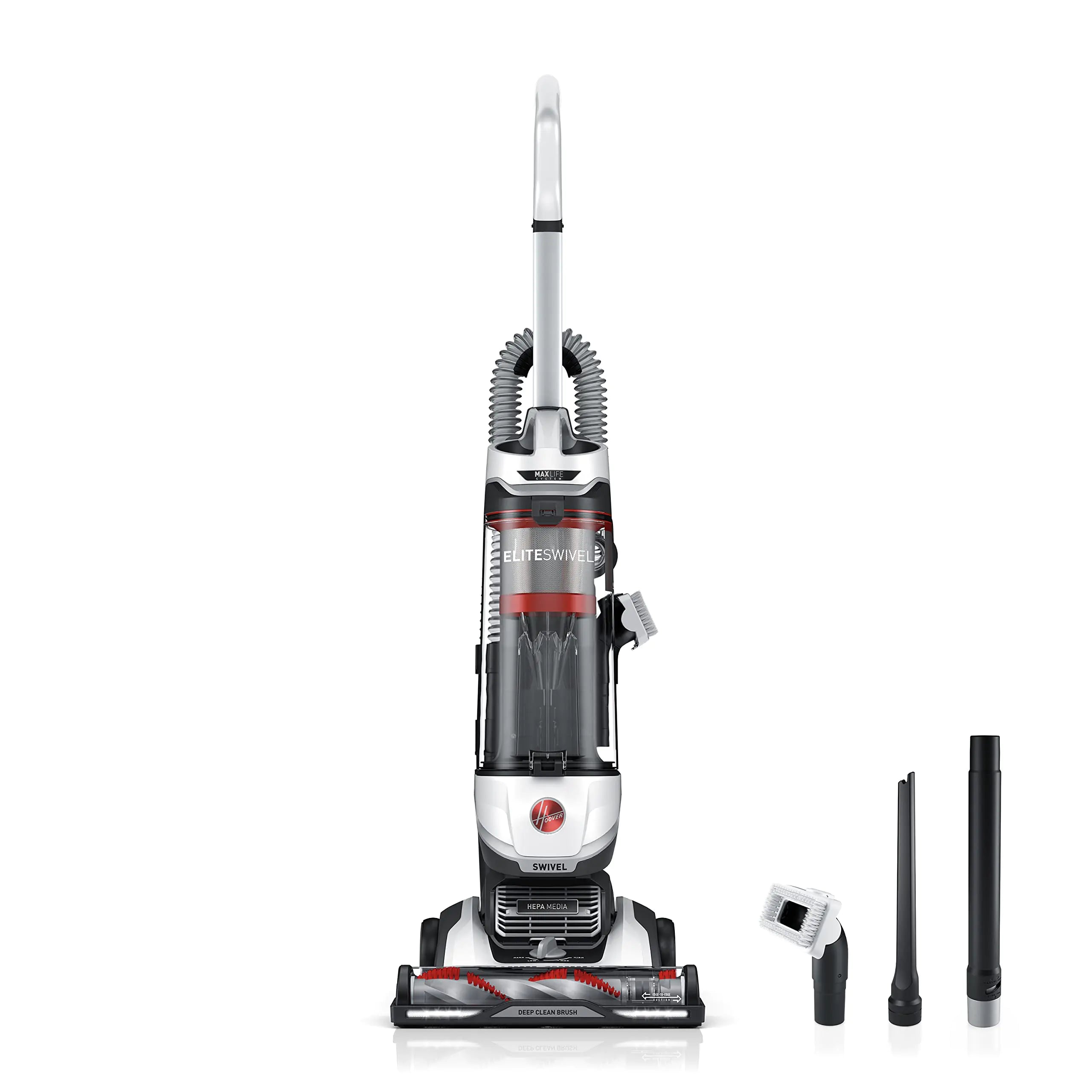Hoover MAXLife Elite Swivel Vacuum Cleaner Bagless Upright Vacuum HEPA Media Filtration MAXLife System WindTunnel Technology Corded Vacuum Cleaners for Home Use