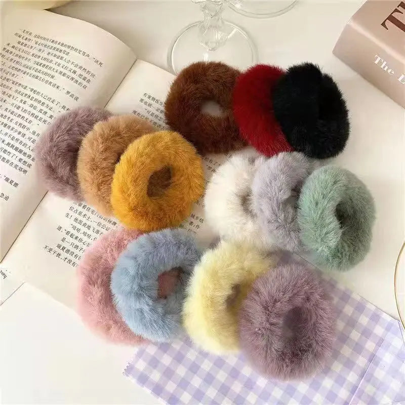 Fluffy Candy Color Hair Ties for Girls - Sweet Accessories