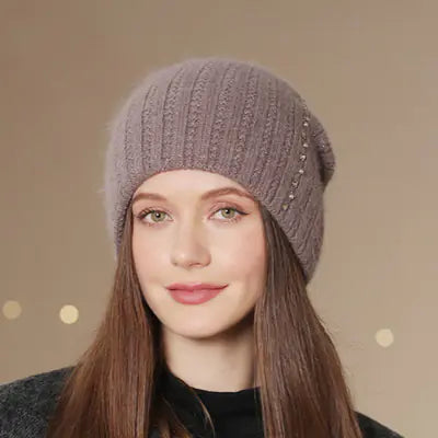 Fashionable Double-Layer Knitted Wool Warm Hat