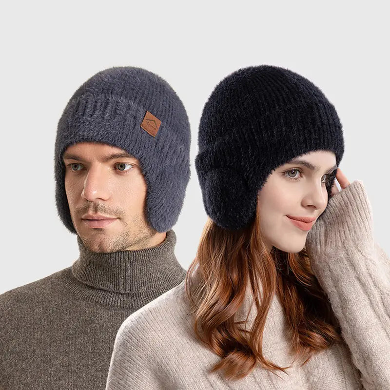 Warm Plush Knitted Cold-proof Earflaps Slipover Hat