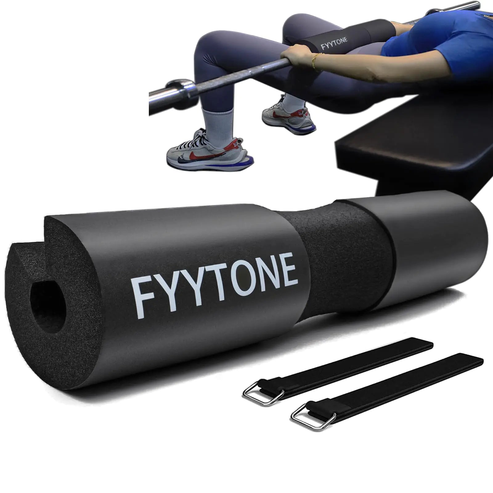 FYYTONE Barbell Pad for Squat Lunges & Hip Thrusts - Neck & Shoulder and Hip Joints Protective Pad - Gym Workout Smith Machine Thruster Weightlifting - Thick Foam Cushion