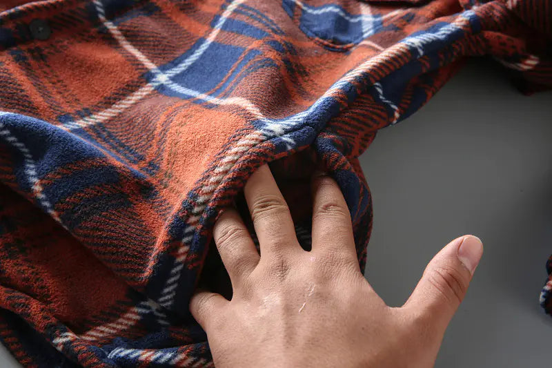Thickened Warm Flannel Plaid Long Sleeve Shirt for Men