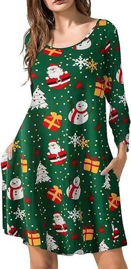 Christmas Printed Dress