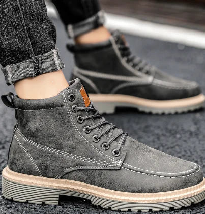 Men's Retro Fashion Casual Leather Tooling Boots