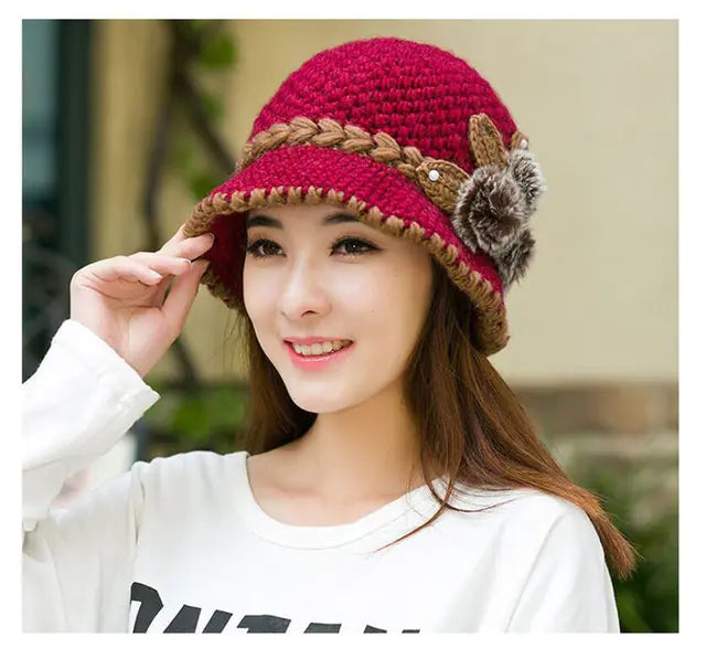 Warm Wool Knitted Earmuff Cap for Women (Fashionable)