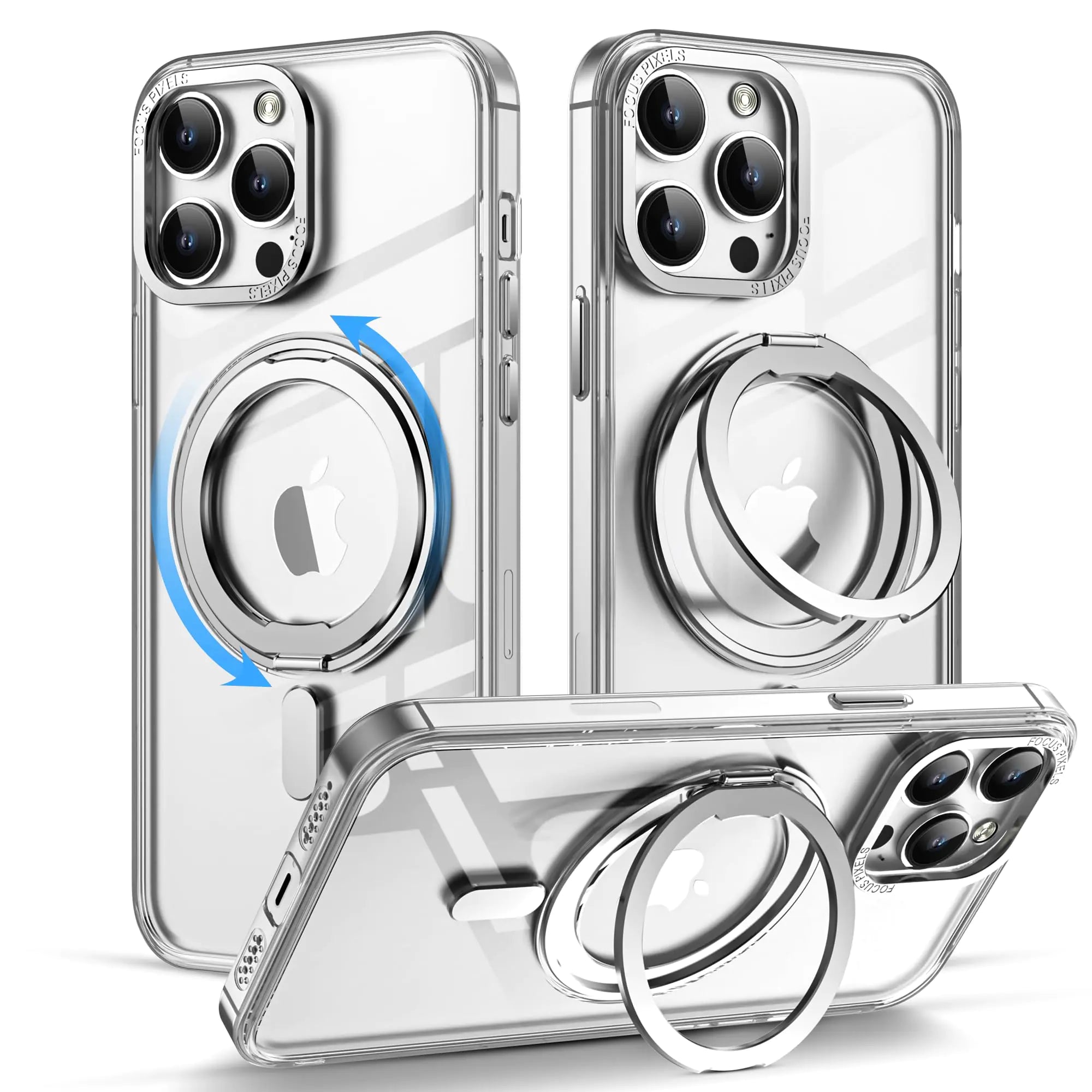 BOVOGAVA for iPhone 12 Pro Case & iPhone 12 Case with 360° Rotatable Magnetic Ring Stand [Compatible with Mag-Safe] [Military-Grade Protection] Magnetic Phone Case for iPhone 12 Pro Case 6.1" Clear