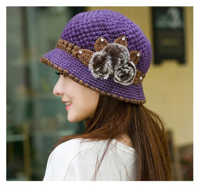 Warm Wool Knitted Earmuff Cap for Women (Fashionable)