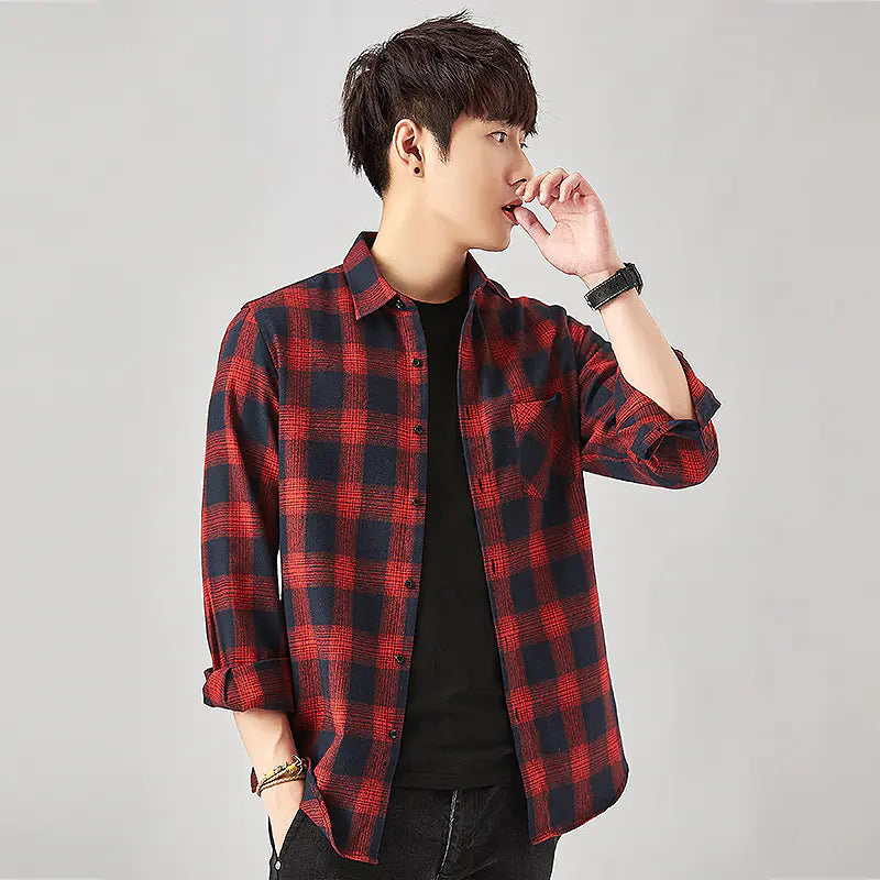 2023 Creative Long Sleeve Flannel Shirt for Men
