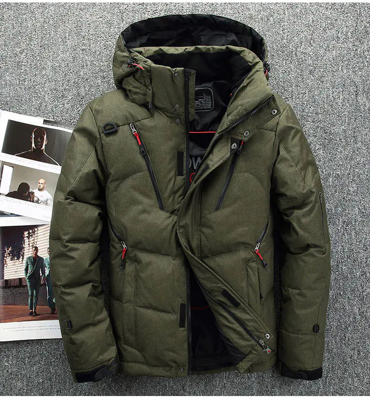 Men's Winter Slim Fit Down Jacket with Hood