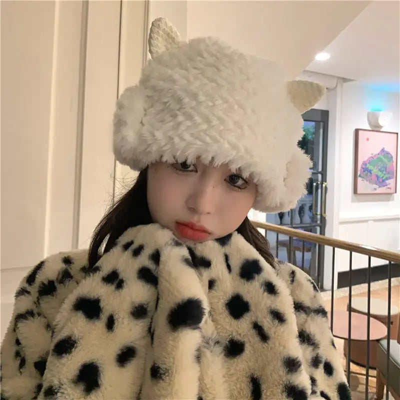3D Cat Ears Warm Plush Cold Proof Hat