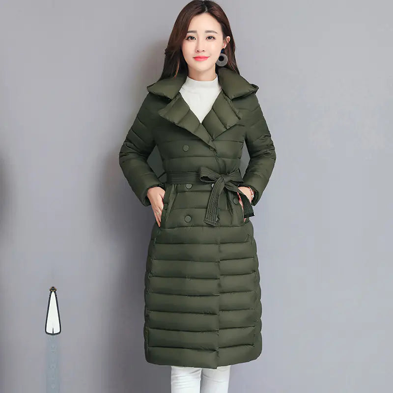 Mid-Length Women's Hooded Padded Down Coat