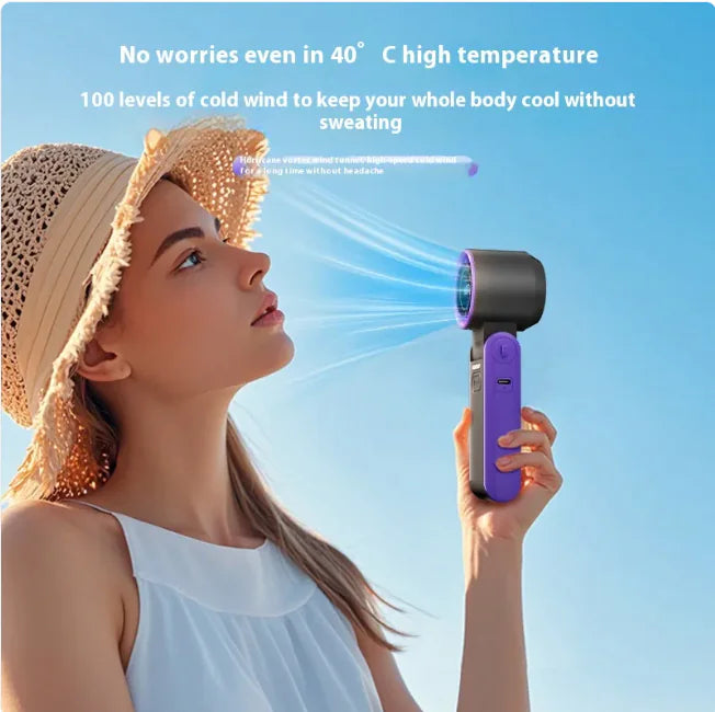 Portable Handheld USB Rechargeable Folding Fan with Digital Display and Adjustable Wind Speed