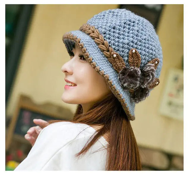 Warm Wool Knitted Earmuff Cap for Women (Fashionable)