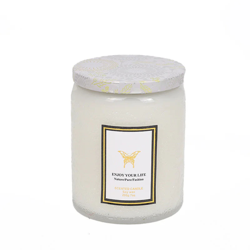 Embossed Glass Soy Aromatherapy Candles