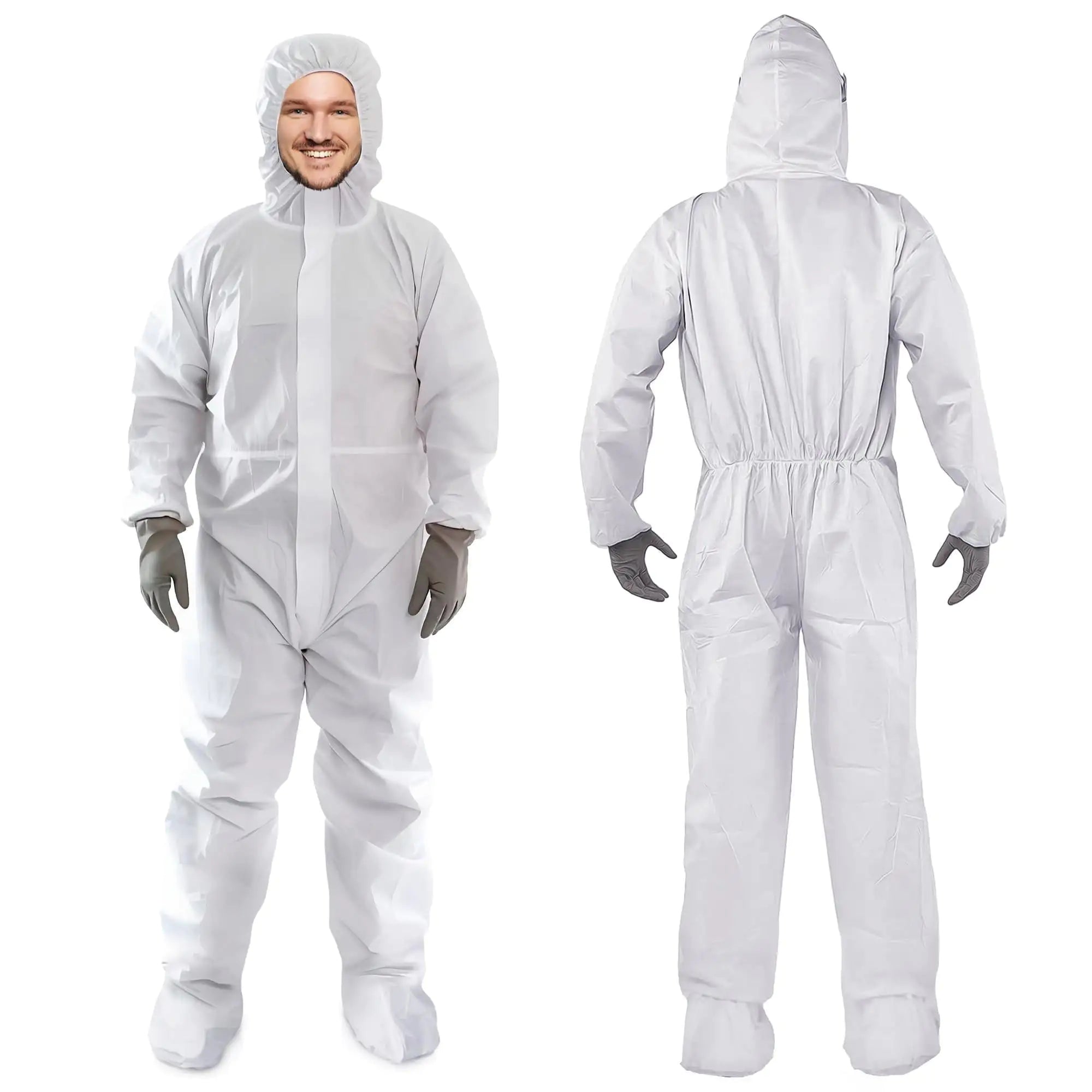 Medical Supply Disposable Coveralls for Adults Medium Size 5 Pack of 60 GSM