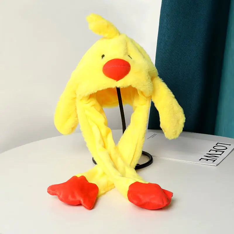 Warm Plush Hat with Moving Ears