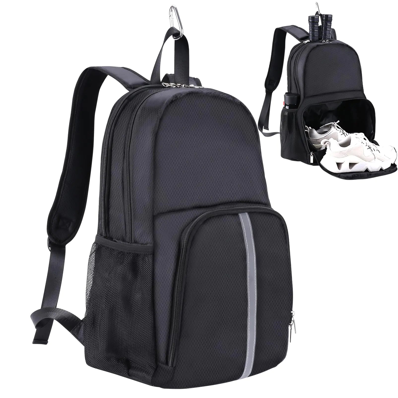 SPOENGRU Pickleball Bag Tennis Bag Pickleball Backpack with Shoe Compartment Pickleball Bags for Men Women Large Capacity Pickleball Paddle Bags