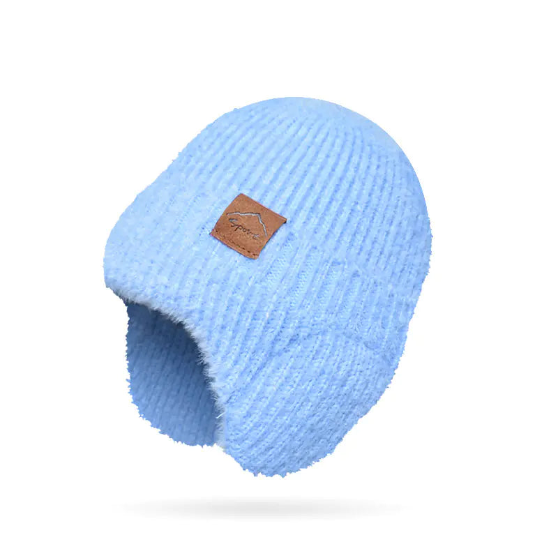 Warm Plush Knitted Cold-proof Earflaps Slipover Hat