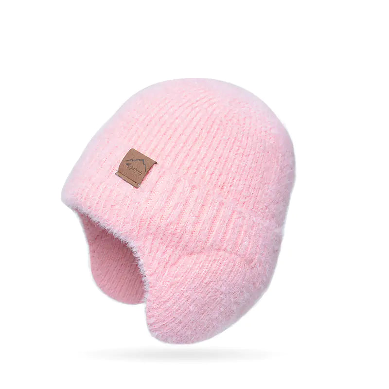 Warm Plush Knitted Cold-proof Earflaps Slipover Hat