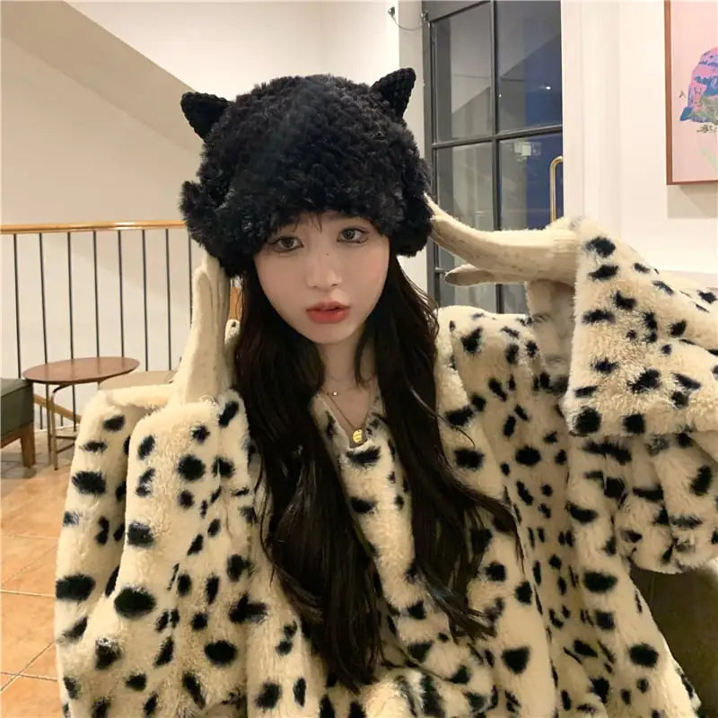 3D Cat Ears Warm Plush Cold Proof Hat