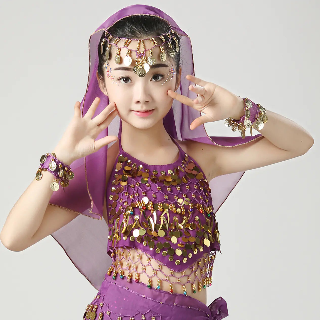 Children's Indian Dance Costume for Performance Wear