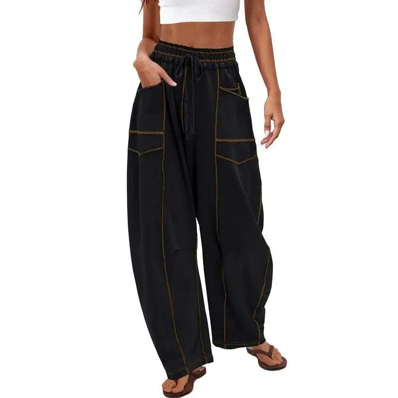 Summer Wide Leg Drawstring Casual Pants
