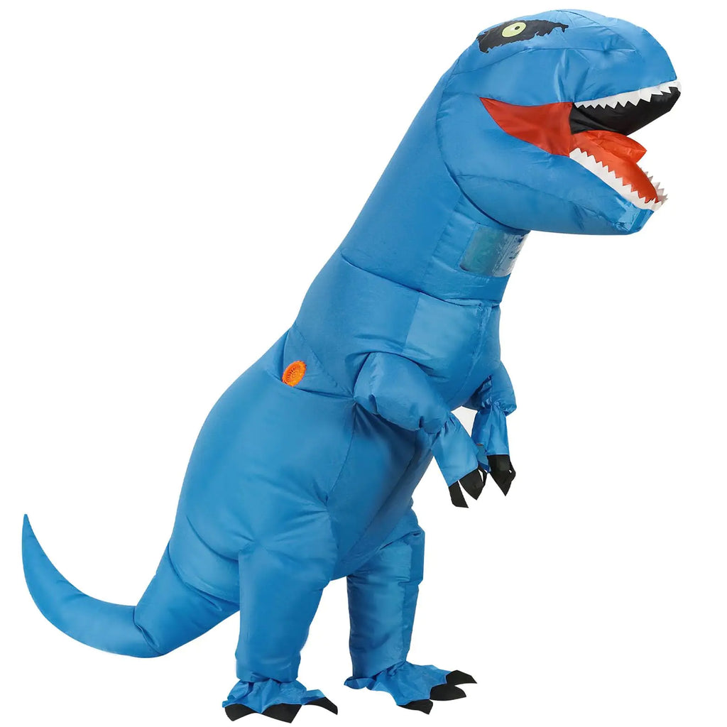 TO.BE.NO.1 Towards The First inflatable dinosaur costume adult T-Rex Dinosaur Costume Adults Funny Cosplay Halloween (Blue Dinosaur)
