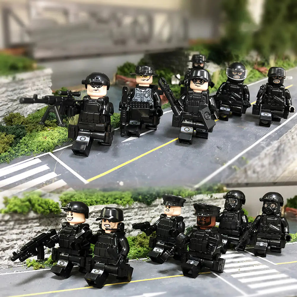 Explosive-Proof SWAT Police Action Figure Building Blocks